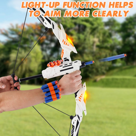 Kids Soft Dart Archery Set with LED Lights Indoor Outdoor Sports Gift for Boys And Girls. Halloween Christmas Thanksgiving