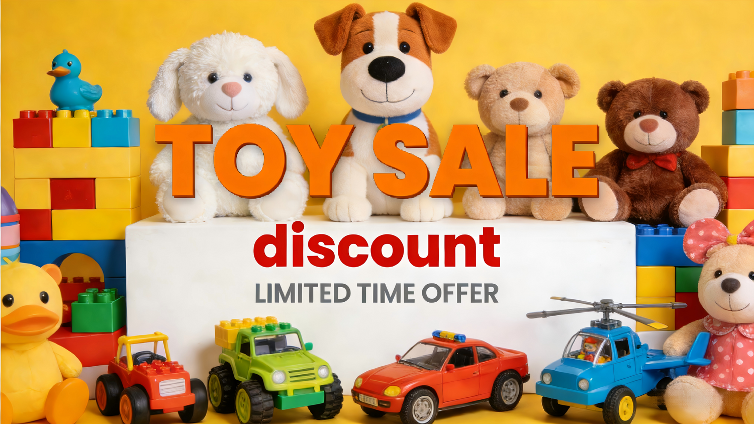 Bright and colorful toy collection on sale. Special discounts and clearance prices on popular children's play items.