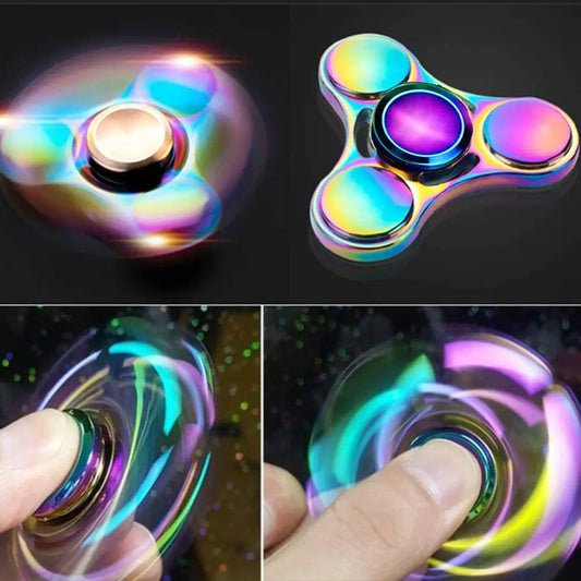 Rainbow Fidget Spinner Toys Metal UFO Small Handheld  Finger Spinners Gift for Kids Adults Spinning Top Focus Desk  Fingertip