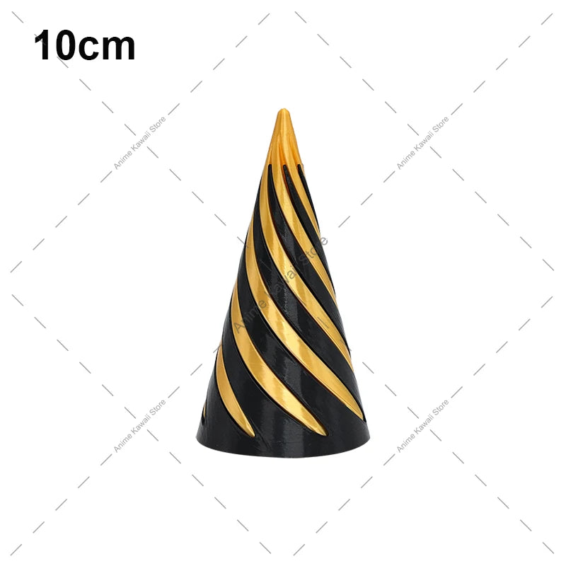 3D Printed Spiral Cone Toy Impossible Pyramid Passthrough Sculpture Pass Through Pyramid Toy Mini Vortex Thread Illusion