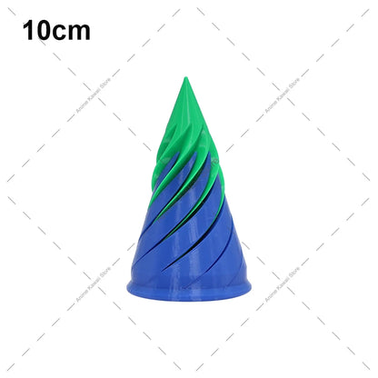 3D Printed Spiral Cone Toy Impossible Pyramid Passthrough Sculpture Pass Through Pyramid Toy Mini Vortex Thread Illusion