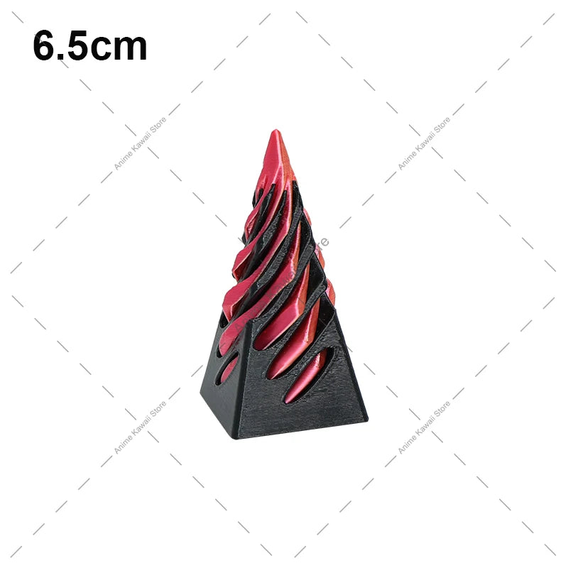 3D Printed Spiral Cone Toy Impossible Pyramid Passthrough Sculpture Pass Through Pyramid Toy Mini Vortex Thread Illusion