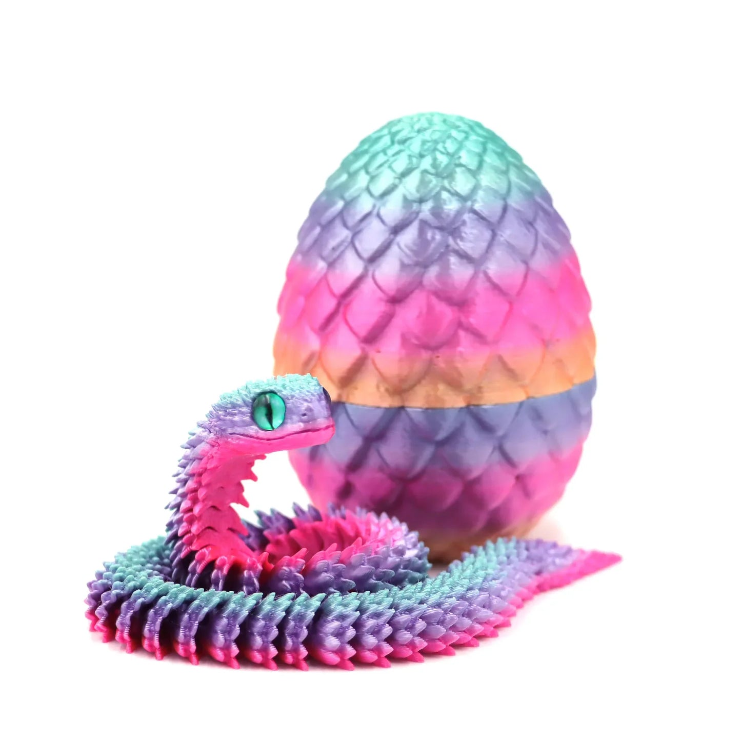 3D Printing Action Figure Snake Egg Toys Creative Stress Relief Anime Figures Moveable Rotation Desktop Ornaments Gift