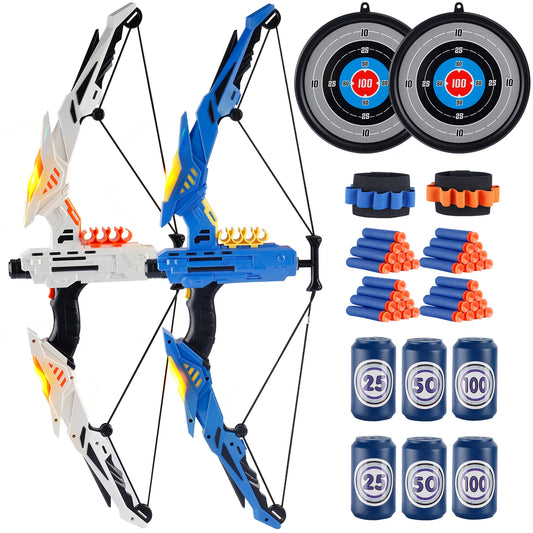 Kids Soft Dart Archery Set with LED Lights Indoor Outdoor Sports Gift for Boys And Girls. Halloween Christmas Thanksgiving